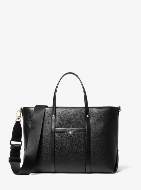 Damske Prenosná Taška Michael Kors Beck Medium Pebbled Leather Čierne - Kabelky Michael Kors Akcia | RQYEZ-8037